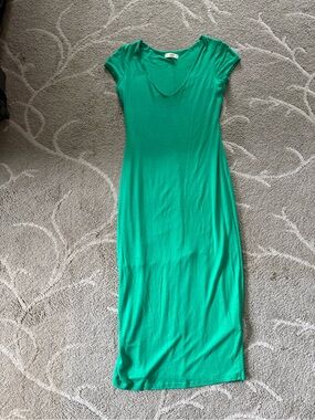 See You Monday Emerald Green Scoop Neck Maxi Dress